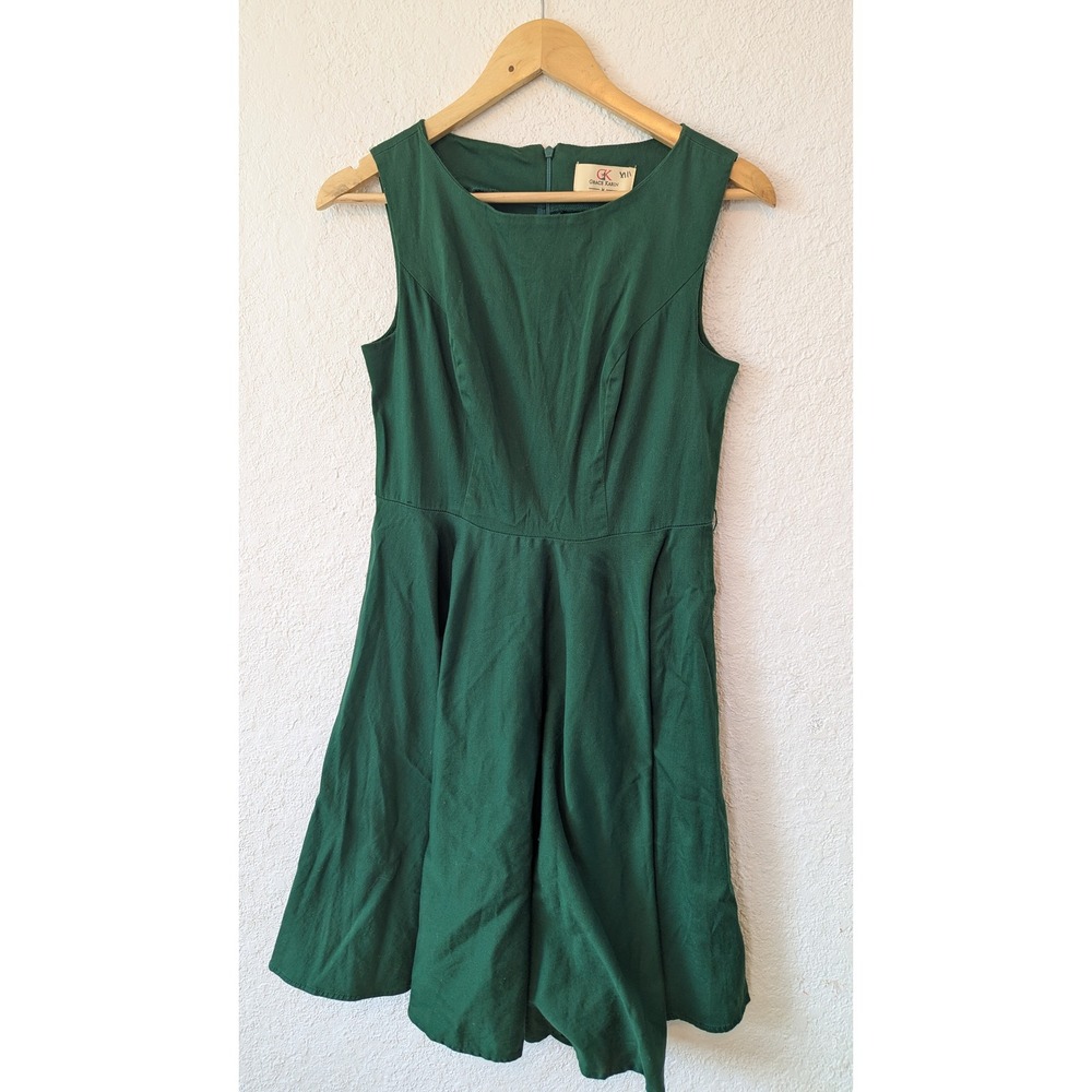 Grace Karin Womens Forest Green Fit and Flare Sleeveless Skater‎ Dress Size M - Picture 2 of 8